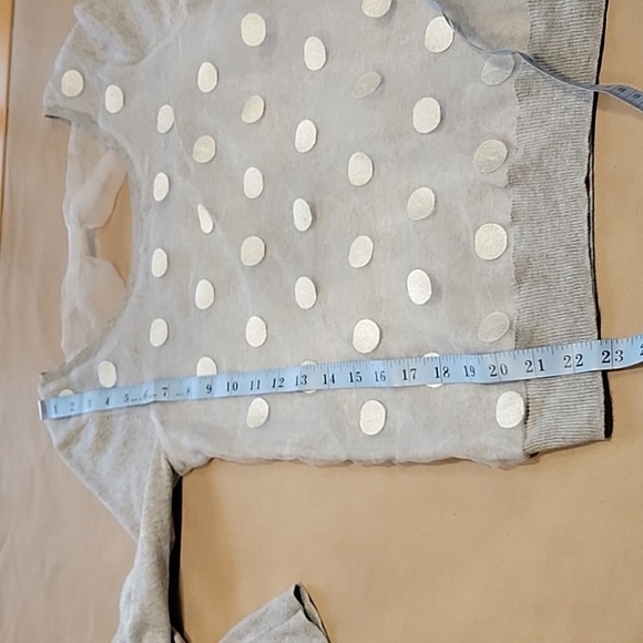 LC Lauren Conrad, Size XS Organza Polkadot Sweater with Back Bow Accent, EUC - Picture 7 of 10
